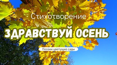 Здравствуй осень Здравствуй осень