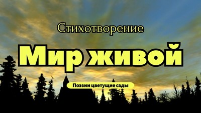 Мир живой Мир живой